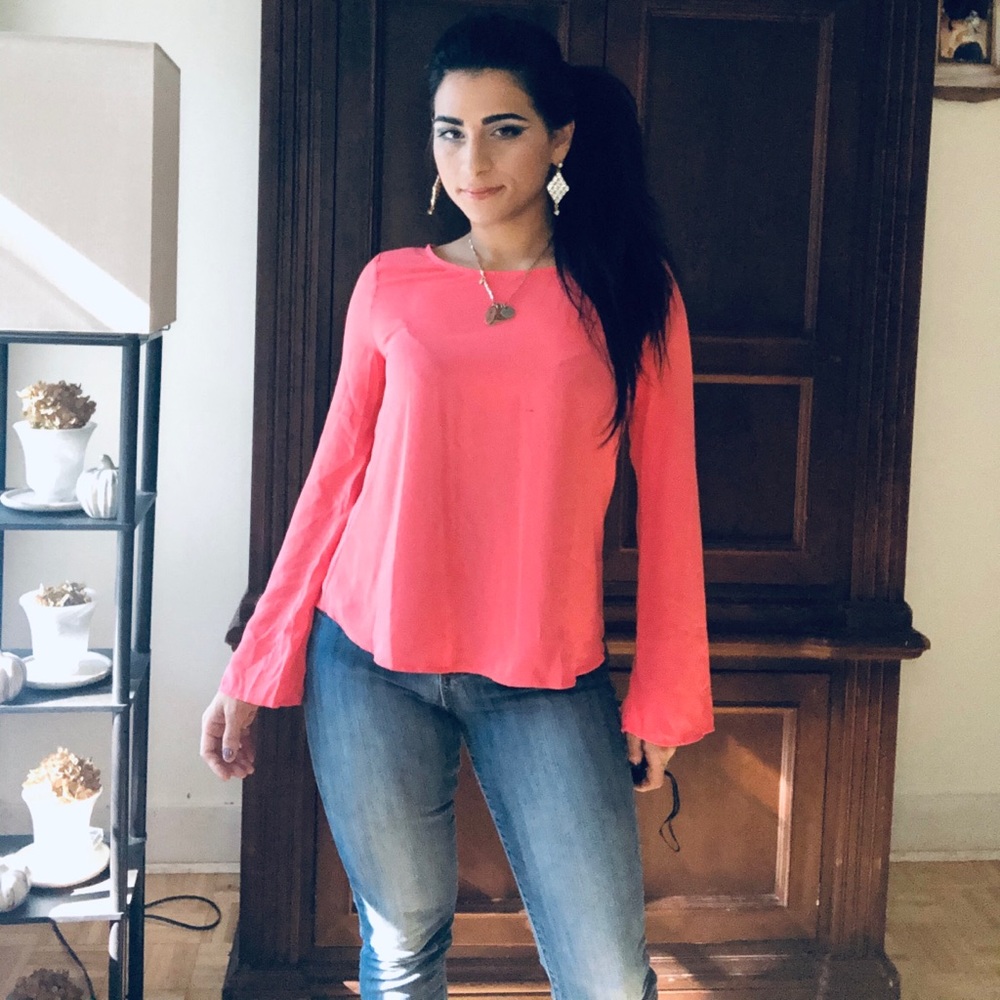 Hot pink long sleeve top